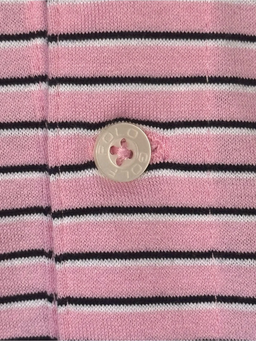Polo Golf by Ralph Lauren Pima Cotton Pink Micro Black White Stripes Vintage